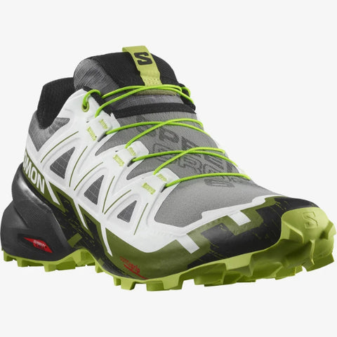 Salomon Men's Speedcross 6 Trail Running Shoes Black/White/Acid Lime