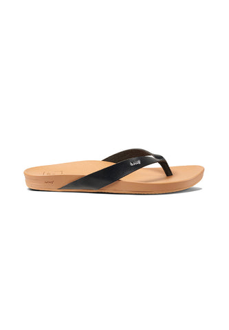 Reef Women's Cushion Court Toe-Post Sandal Black/Natural