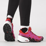 Salomon Women's Speedcross 6 Trail Running Shoes Fiery Red/Very Berry/White