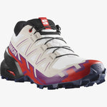 Salomon Women's Speedcross 6 Trail Running Shoes White/Sparkling Grape/Fiery Red