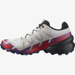 Salomon Women's Speedcross 6 Trail Running Shoes White/Sparkling Grape/Fiery Red