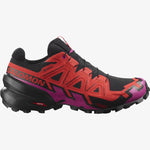 Salomon Women's Speedcross 6 GTX Trail Running Shoes Black/Fiery Red/Very Berry