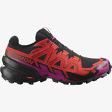 Salomon Women's Speedcross 6 GTX Trail Running Shoes Black/Fiery Red/Very Berry