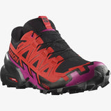 Salomon Women's Speedcross 6 GTX Trail Running Shoes Black/Fiery Red/Very Berry