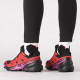 Salomon Women's Speedcross 6 GTX Trail Running Shoes Black/Fiery Red/Very Berry