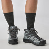 Salomon Women's X Ultra Pioneer Mid GTX Hiking Shoes Ebony/Stormy Weather/Wine Tasting
