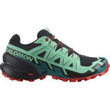 Salomon Women's Speedcross 6 Trail Running Shoes Black/Biscay Green/Fiery Red