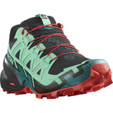 Salomon Women's Speedcross 6 Trail Running Shoes Black/Biscay Green/Fiery Red