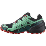 Salomon Women's Speedcross 6 Trail Running Shoes Black/Biscay Green/Fiery Red