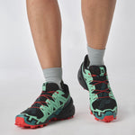 Salomon Women's Speedcross 6 Trail Running Shoes Black/Biscay Green/Fiery Red