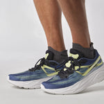 Salomon Men's Aero Glide Road Running Shoes Blue Ashes/Dark Sapphire/Sunny Lime