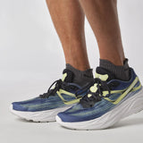 Salomon Men's Aero Glide Road Running Shoes Blue Ashes/Dark Sapphire/Sunny Lime