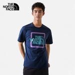 The North Face Men's Short Sleeve Neon Graphic T-Shirt Summit Navy