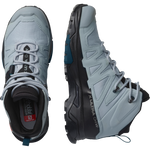 Salomon Women's X Ultra 4 Mid Wide GTX Hiking Shoes Quarry/Black/Legion Blue