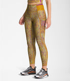 The North Face Women's Trailwear QTM High Rise 7/8 Tight Arrowwood Yellow Field Texture Print