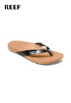 Reef Women Cushion Court Toe-Post Sandal Black/Natural Toe-Post